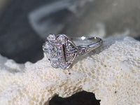 platinum ART DECO c.1920's diamond antique ring- apx .43ct tw HOLD