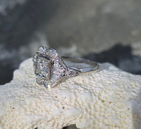platinum ART DECO c.1920's diamond antique ring- apx .43ct tw HOLD