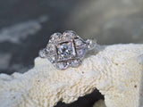 platinum ART DECO c.1920's diamond antique ring- apx .43ct tw HOLD