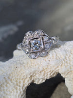 platinum ART DECO c.1920's diamond antique ring- apx .43ct tw HOLD