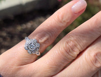 platinum ART DECO c.1920's diamond antique ring- apx .43ct tw HOLD