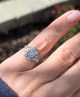 platinum ART DECO c.1920's diamond antique ring- apx .43ct tw HOLD