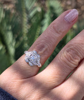 platinum ART DECO c.1920's diamond antique ring- apx .43ct tw HOLD