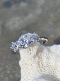 platinum c.1920's 3 European cut diamond engagement ring
