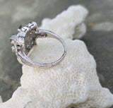 platinum aquamarine & diamond ring