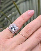 platinum aquamarine & diamond ring