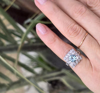 platinum aquamarine & diamond ring