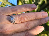 platinum Art Deco diamond filigree c.1920's vintage estate ring