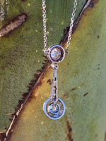 14k gold c.1920's Deco diamond pendant necklace lavaliere
