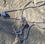 14k gold c.1920's Deco diamond pendant necklace lavaliere