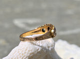 15ct gold garnet & chrysolite estate Georgian antique ring