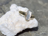 10k gold moonstone cabochon solitaire antique ring