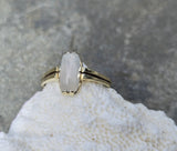 10k gold moonstone cabochon solitaire antique ring