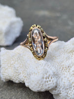 10ct gold Victorian aquamarine & gold nugget antique ring