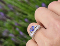 platinum tanzanite and diamond estate ring