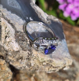 platinum tanzanite and diamond estate ring