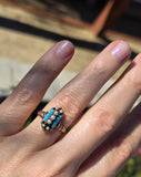 10k gold Victorian turquoise & pearl estate ring