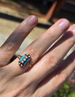 10k gold Victorian turquoise & pearl estate ring