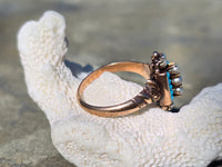 10k gold Victorian turquoise & pearl estate ring