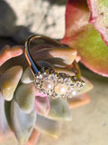 14k gold Edwardian pearl & mine cut diamond ring