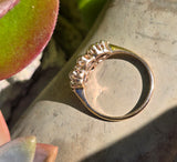 14k gold Edwardian pearl & mine cut diamond ring