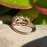 14k gold Edwardian pearl & mine cut diamond ring