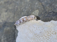 14k white gold 5 diamond estate band