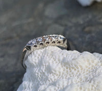 14k white gold 5 diamond estate band