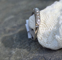 14k white gold 5 diamond estate band
