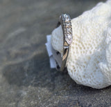 14k white gold 5 diamond estate band