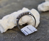 14k white gold 5 diamond estate band