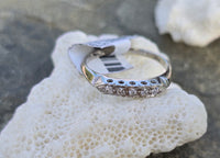 14k white gold 5 diamond estate band