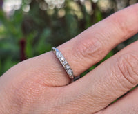 14k white gold 5 diamond estate band