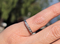 14k white gold 5 diamond estate band