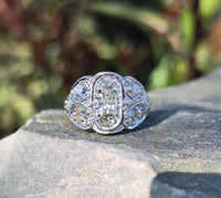 Platinum c.1920's Art Deco mine cut diamond ring