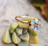 10k gold Victorian opal & diamond antique ring