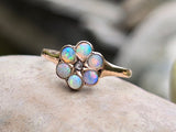 10k gold Victorian opal & diamond antique ring