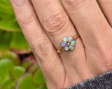 10k gold Victorian opal & diamond antique ring