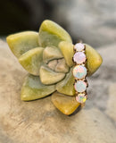 10k gold Victorian opal cabochon band ring