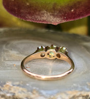 10k gold Victorian 3 opal cabochon band ring
