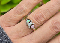 10k gold Victorian opal & diamond antique ring