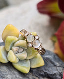 10k gold Victorian moonstone & diamond antique ring