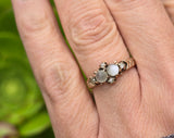 10k gold Victorian moonstone & diamond antique ring