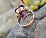 10k gold Victorian amethyst solitaire antique estate ring