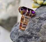 10k gold Victorian amethyst solitaire antique estate ring