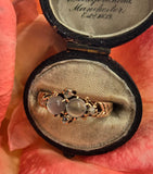 10k gold Victorian moonstone & diamond antique ring