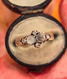 10k gold Victorian moonstone & diamond antique ring