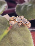 10k gold Victorian moonstone & diamond antique ring