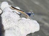 Platinum & 18ct gold two tone Art Deco diamond & sapphire engagement wedding ring