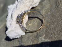 Platinum & 18ct gold two tone Art Deco diamond & sapphire engagement wedding ring